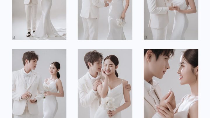 Bộ ảnh pre-wedding cặp đôi với phong cách Hàn Quốc nhẹ nhàng, thanh lịch trong studio.