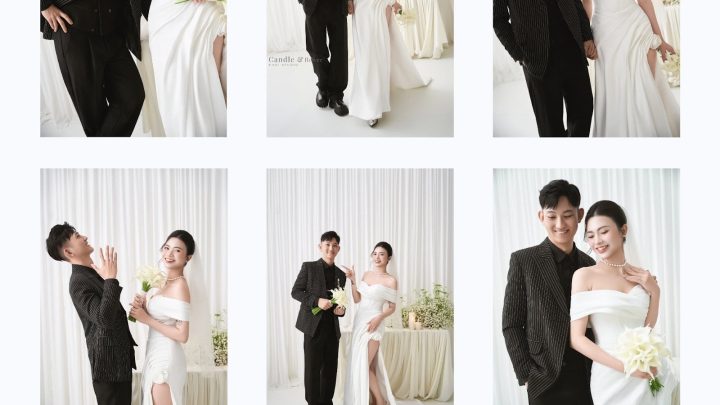 Bộ ảnh cưới phong cách Hàn Quốc sang trọng và lãng mạn của cặp đôi tại studio.