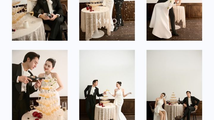 Bộ ảnh cưới pre-wedding sang trọng và lãng mạn của cặp đôi trong studio.