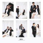 Bộ ảnh pre-wedding phong cách Hàn Quốc sang trọng với tông màu trắng và đen chủ đạo.