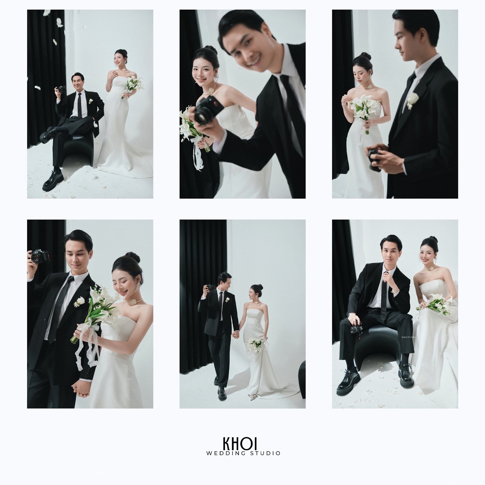 Cặp đôi xem lại cuốn album phóng sự cưới bền đẹp lưu giữ kỷ niệm tại Khói Studio TP Vinh