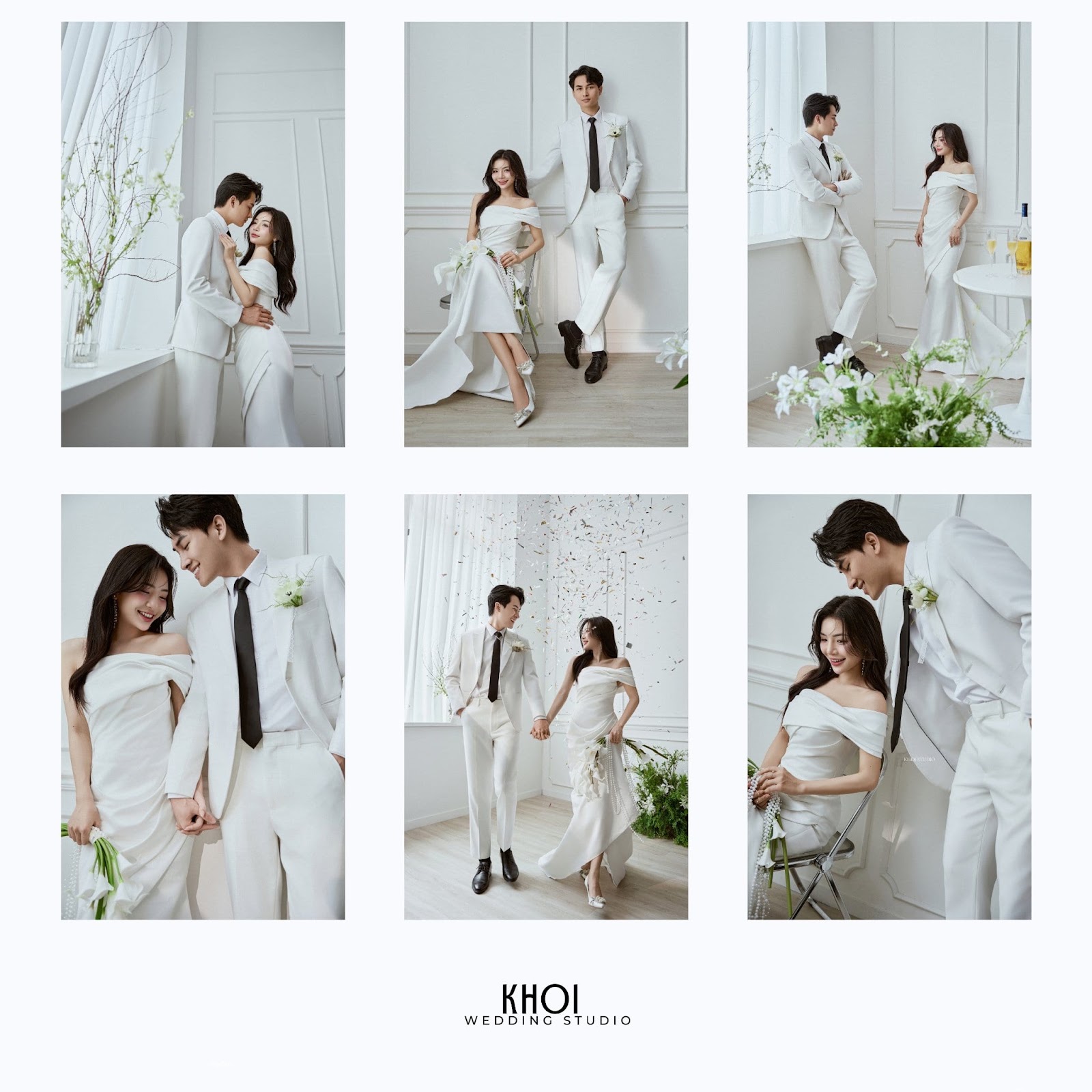 Cặp đôi trẻ nắm tay nhau cười rạng rỡ trong buổi chụp ảnh cưới ngoại cảnh tại Nghệ An do Khói Studio thực hiện