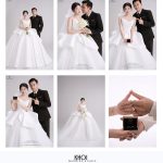 Bộ ảnh cưới lãng mạn và sang trọng của cặp đôi được thực hiện tại studio với phong cách Hàn Quốc.