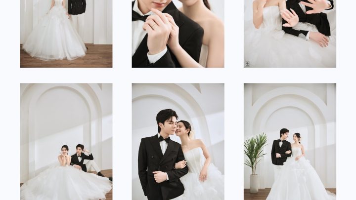 Bộ ảnh cưới phong cách Hàn Quốc sang trọng và lãng mạn của cặp đôi được chụp tại studio.