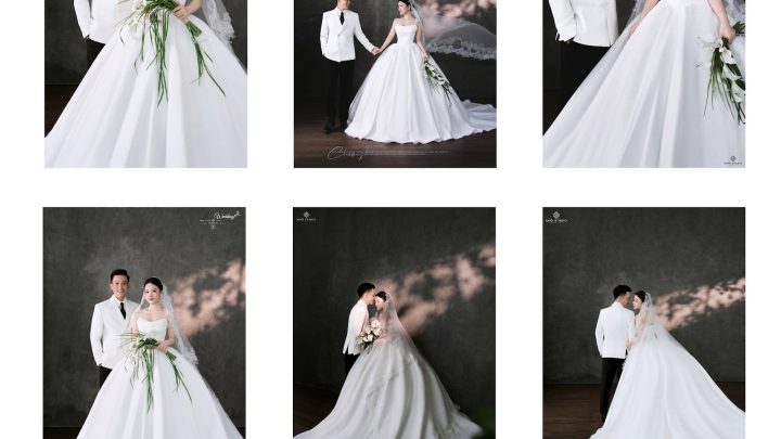 Bộ sưu tập ảnh cưới phong cách Hàn Quốc sang trọng và lãng mạn của cặp đôi tại studio.