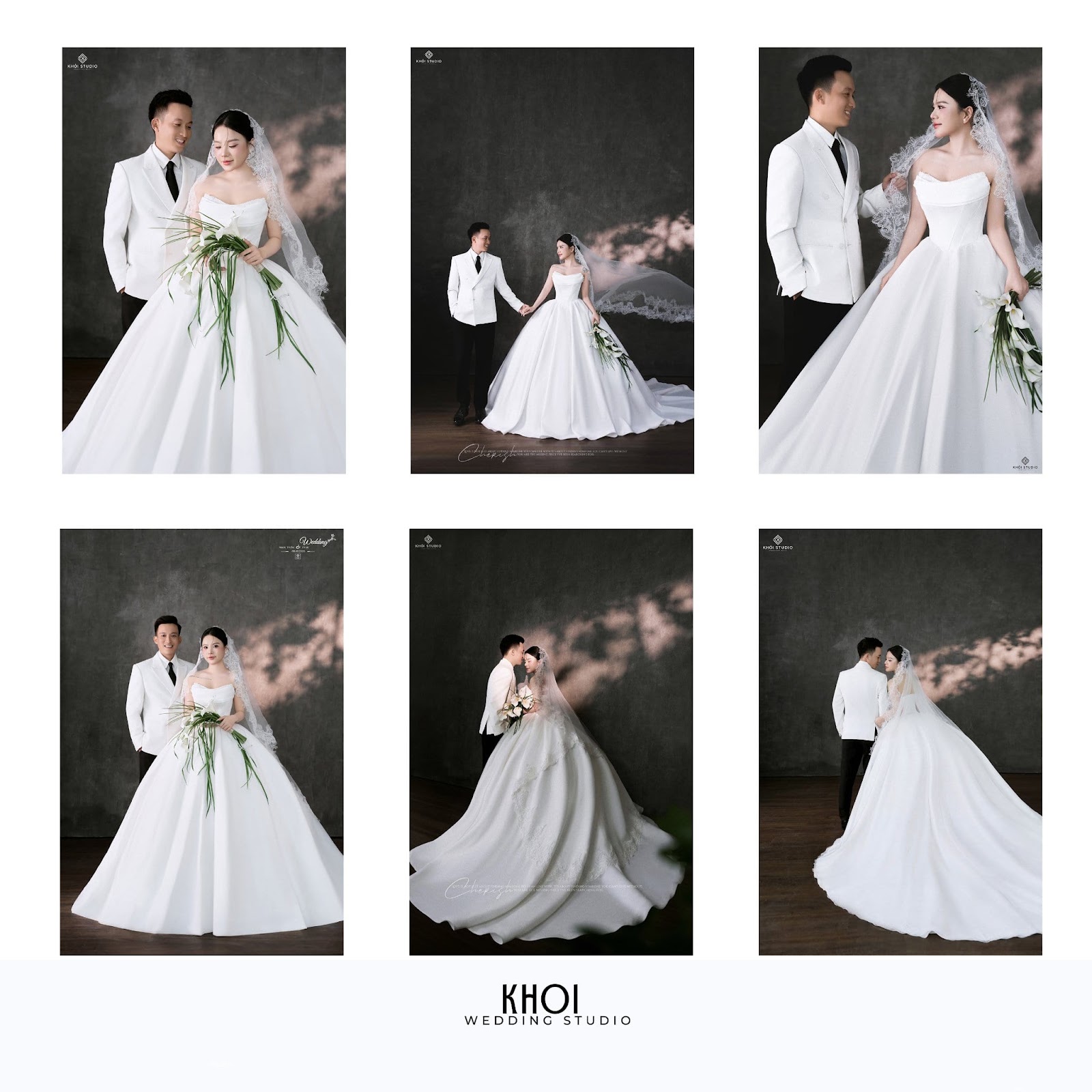 Cặp đôi trẻ đang xem album ảnh cưới tại studio Khói Studio ở TP Vinh Nghệ An