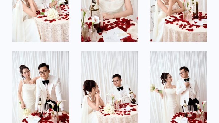 Bộ ảnh cưới pre-wedding lãng mạn và sang trọng của cặp đôi trong studio.
