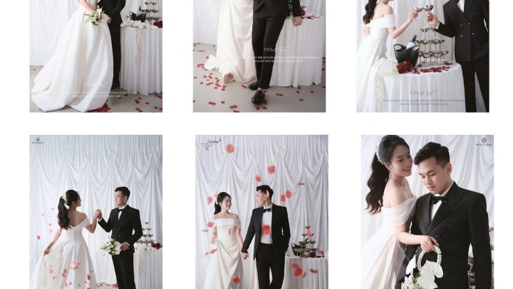 Bộ sưu tập ảnh cưới lãng mạn và sang trọng của cặp đôi được chụp tại studio.