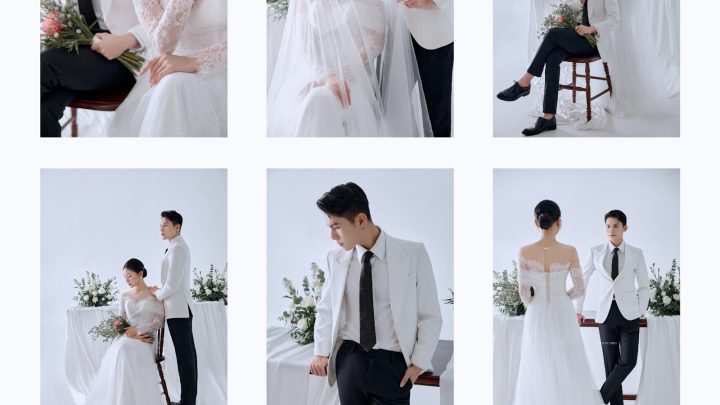 Bộ ảnh cưới phong cách Hàn Quốc nhẹ nhàng và sang trọng được thực hiện tại studio.